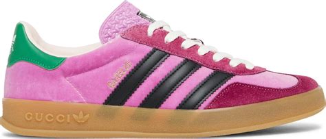 gucci x gazelle pink velvet